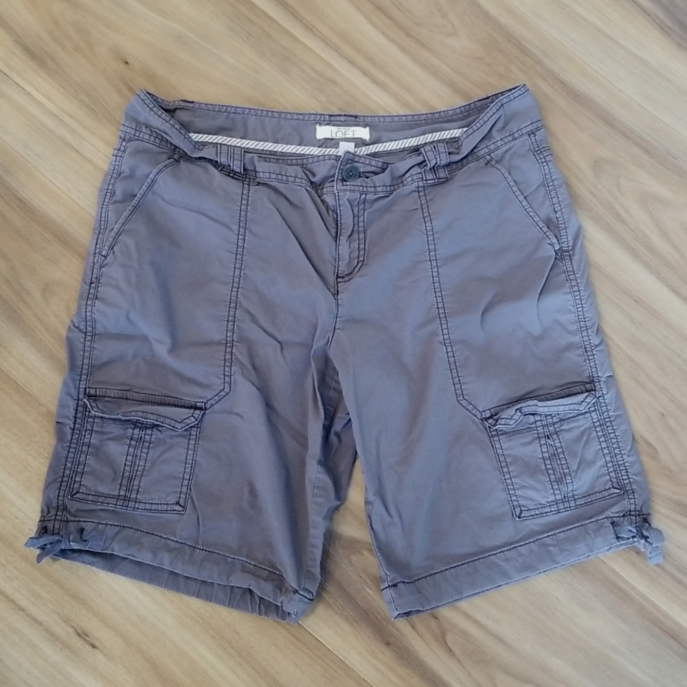 LOFT Bermuda shorts, Size 12, Slate Gray, 10" inseam